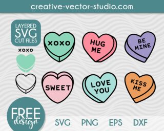 Free Candy Hearts SVG