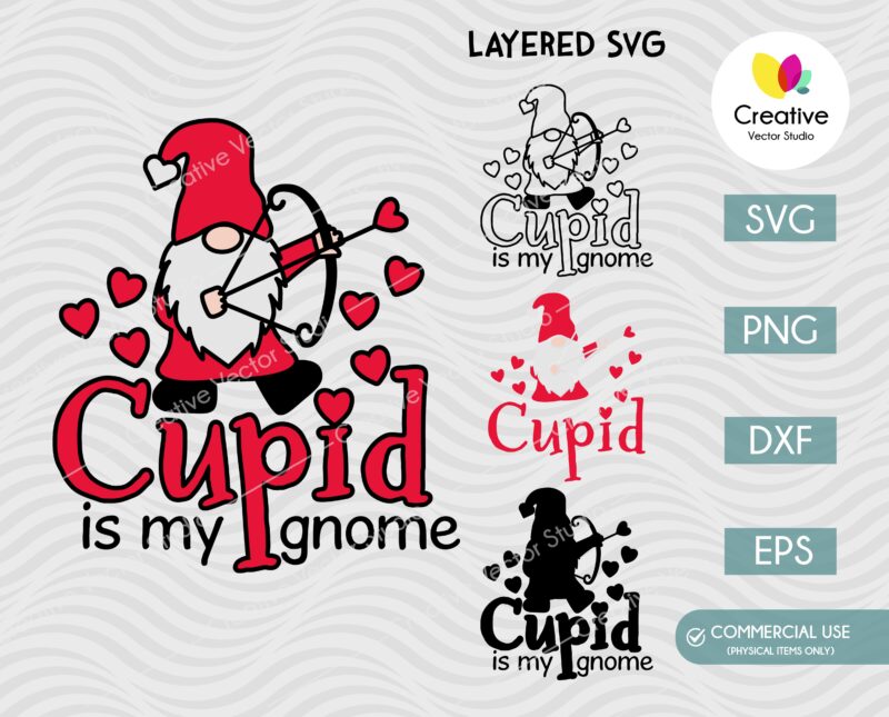 Cupid Is My Gnome SVG