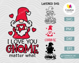 I Love You Gnome SVG