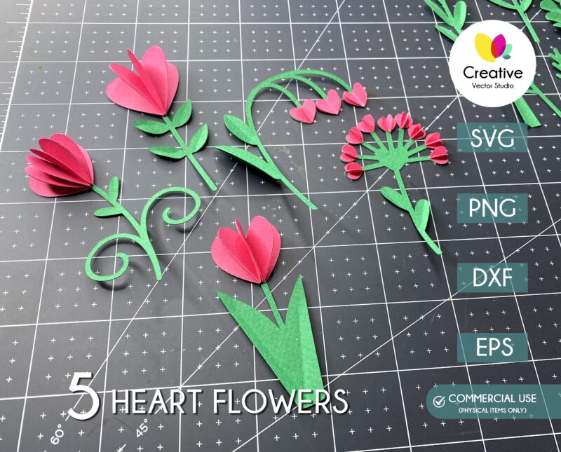 Heart Flower SVG cut file