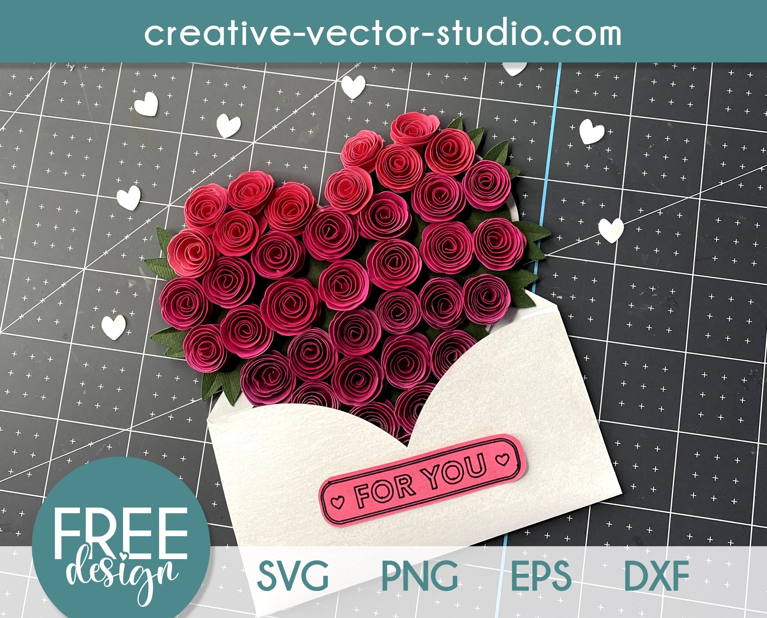 Greeting card template with paper flowers Vector Image