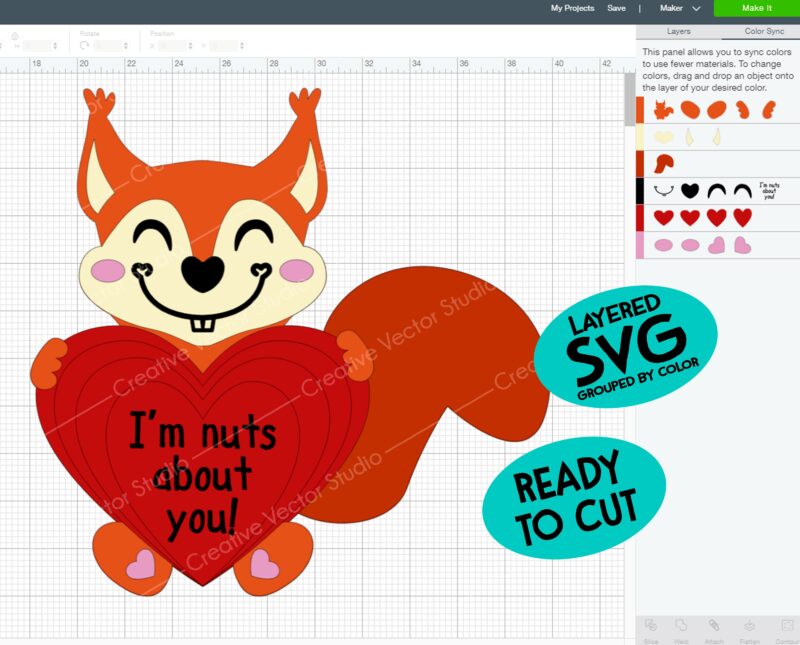 Paper Squirrel with Heart svg