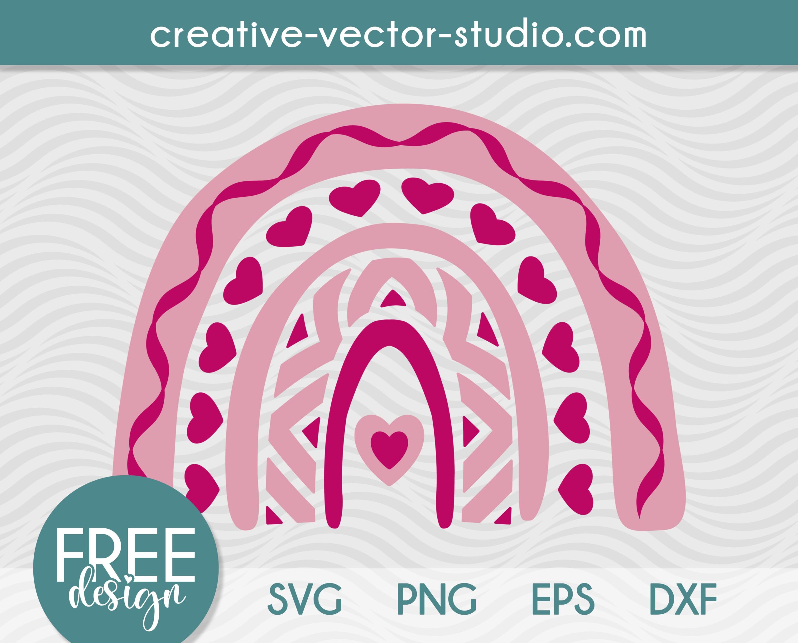 Free Valentine Rainbow SVG - Creative Vector Studio
