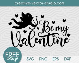 Free Be My Valentine SVG Cut File