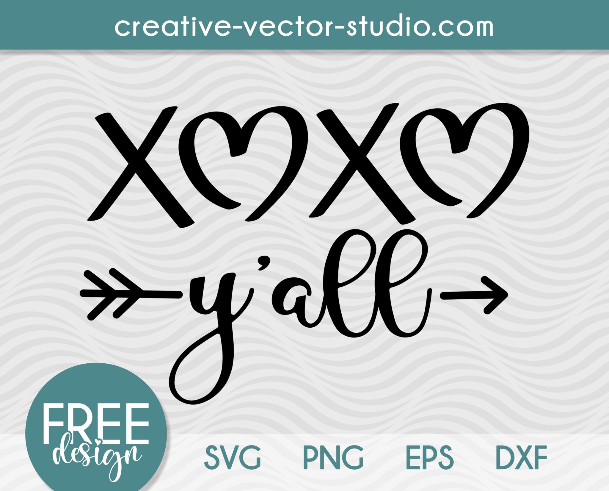 Free XOXO Y'all SVG Cut File | Creative Vector Studio