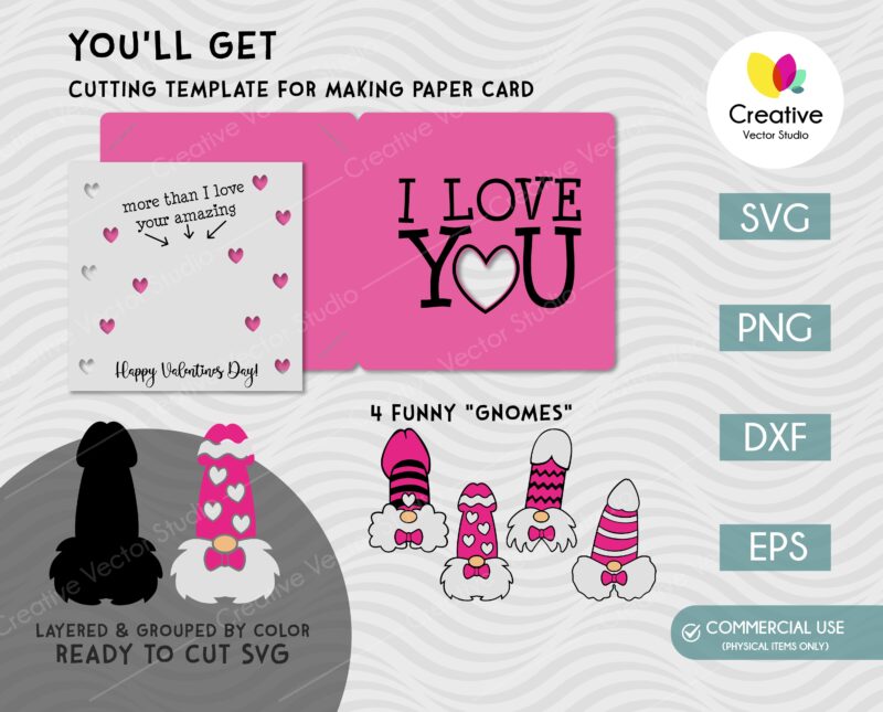 DIY Valentines Penis SVG Cutting Template