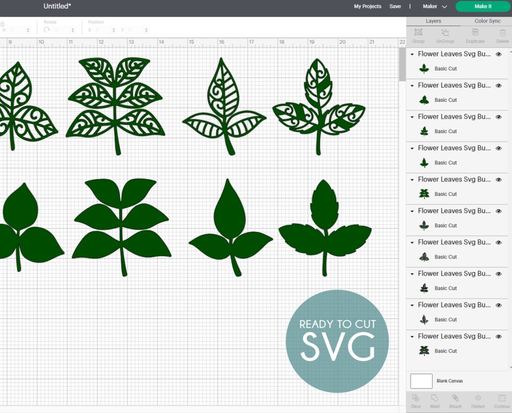 Flower Leaves SVG, PNG, DXF, EPS | Creative Vector Studio