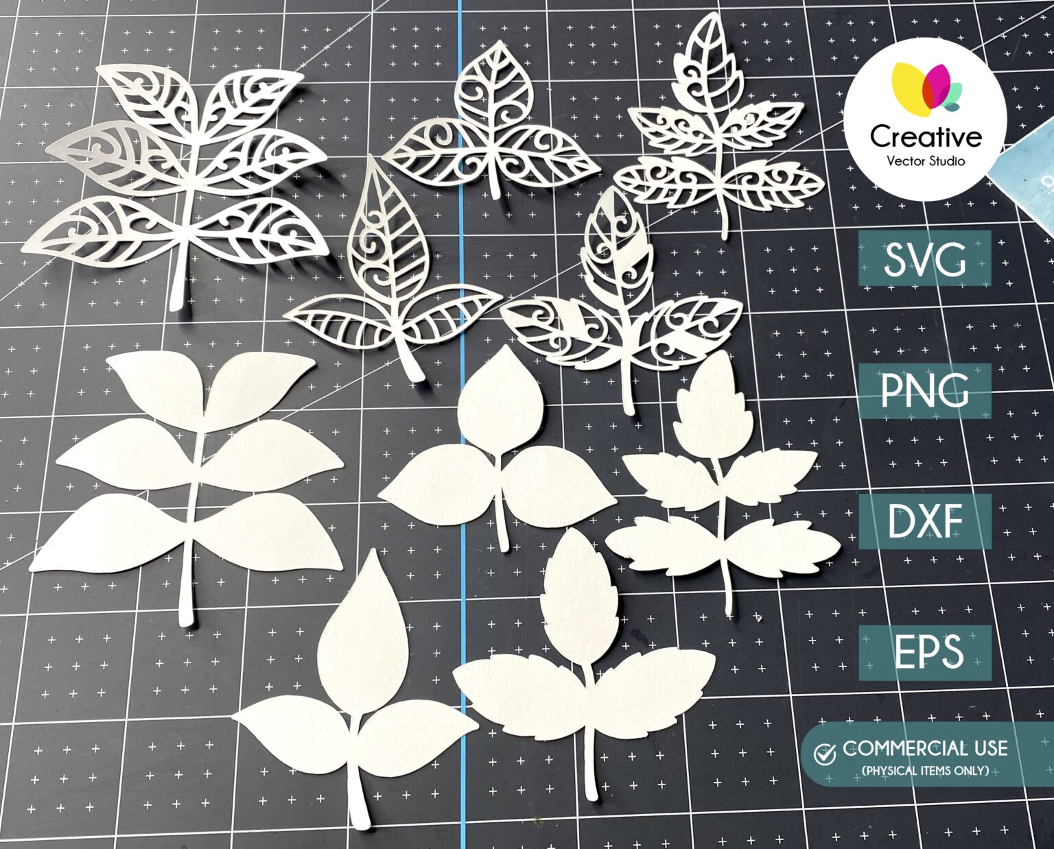 Flower Leaves SVG, PNG, DXF, EPS | Creative Vector Studio