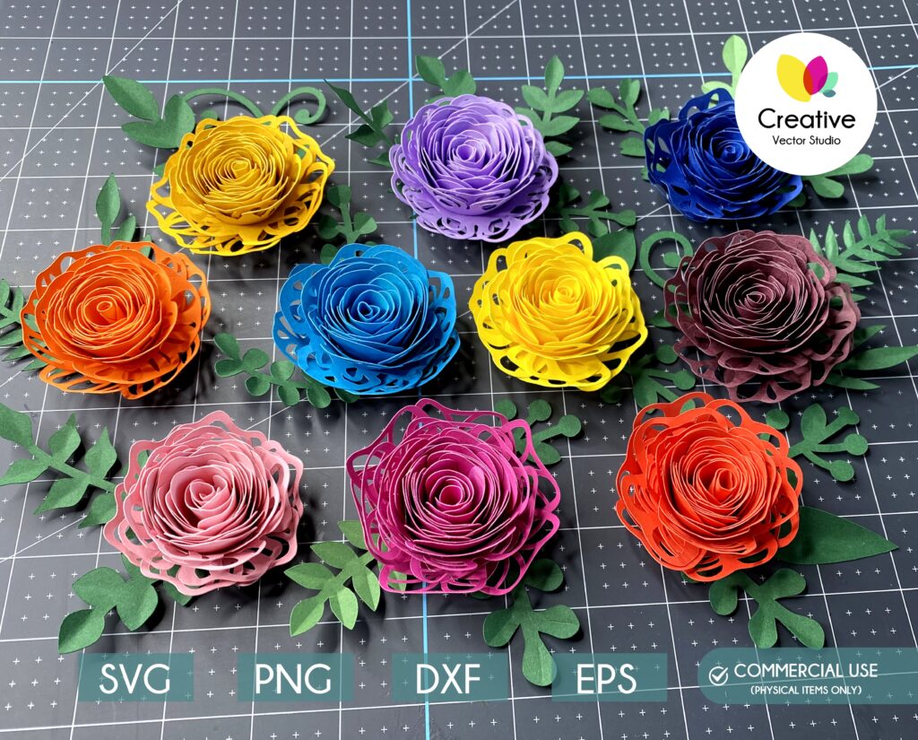 Rolled Flower SVG 2 in 1 Bundle - Creative Vector Studio