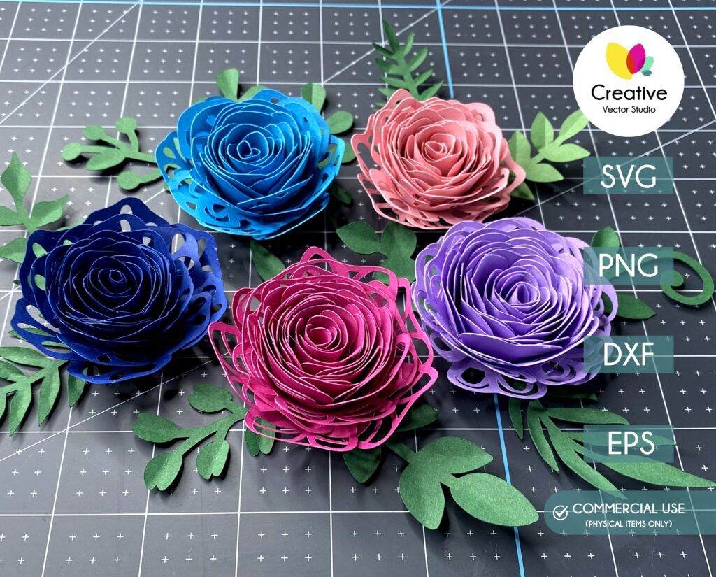 3D Rolled Flower SVG Bundle | Creative Vector Studio