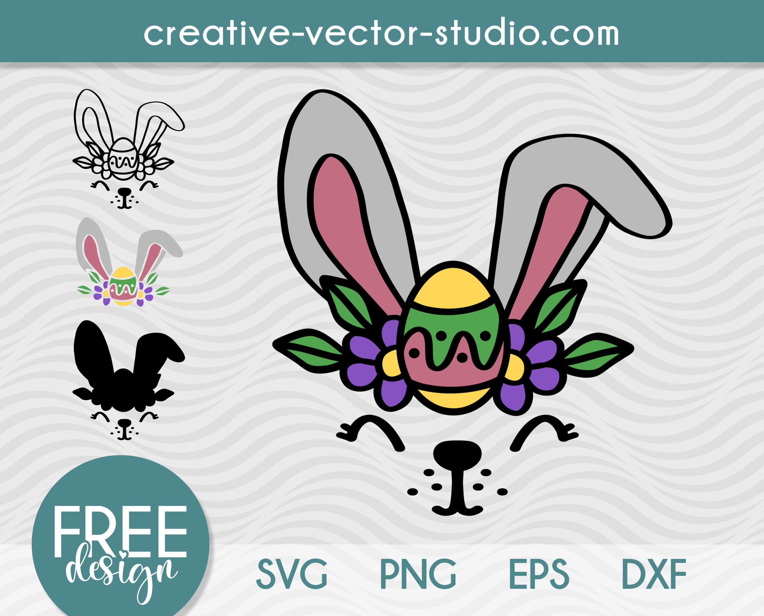 Free Easter Bunny Face Svg Creative Vector Studio