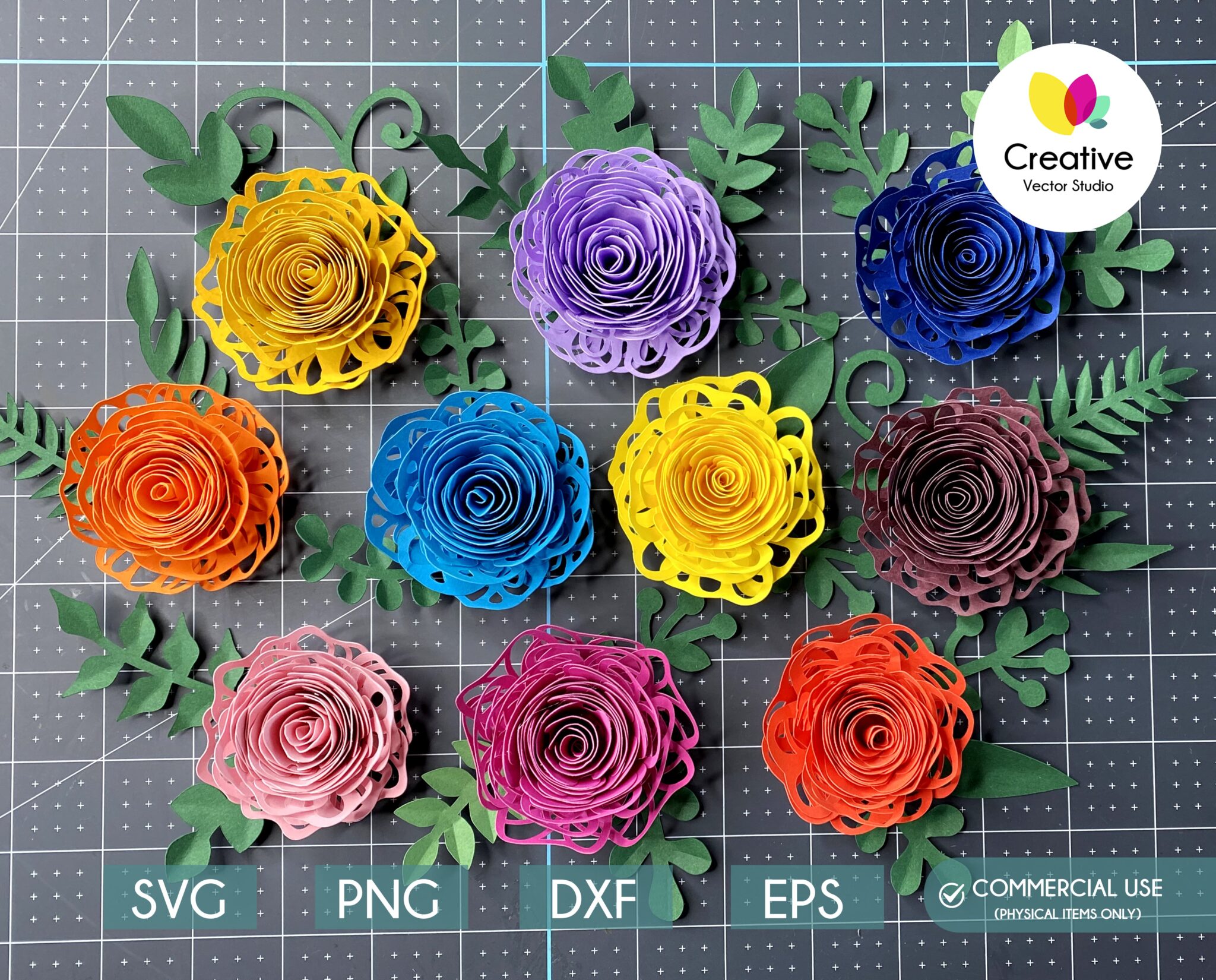 Rolled Flower SVG 2 in 1 Bundle | Creative Vector Studio