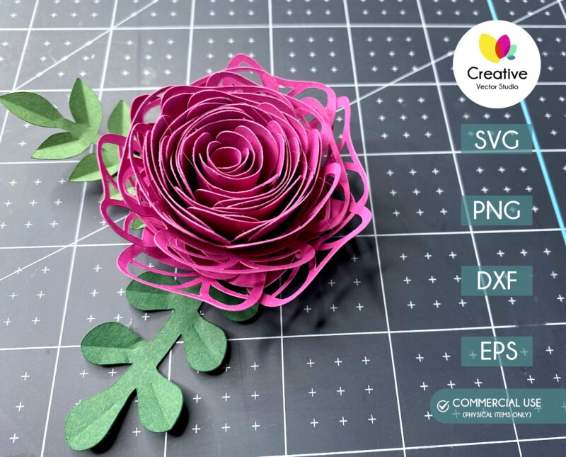 Paper Rolled Flower SVG Cut File