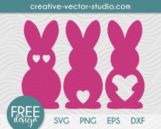Free Rabbit with Heart SVG