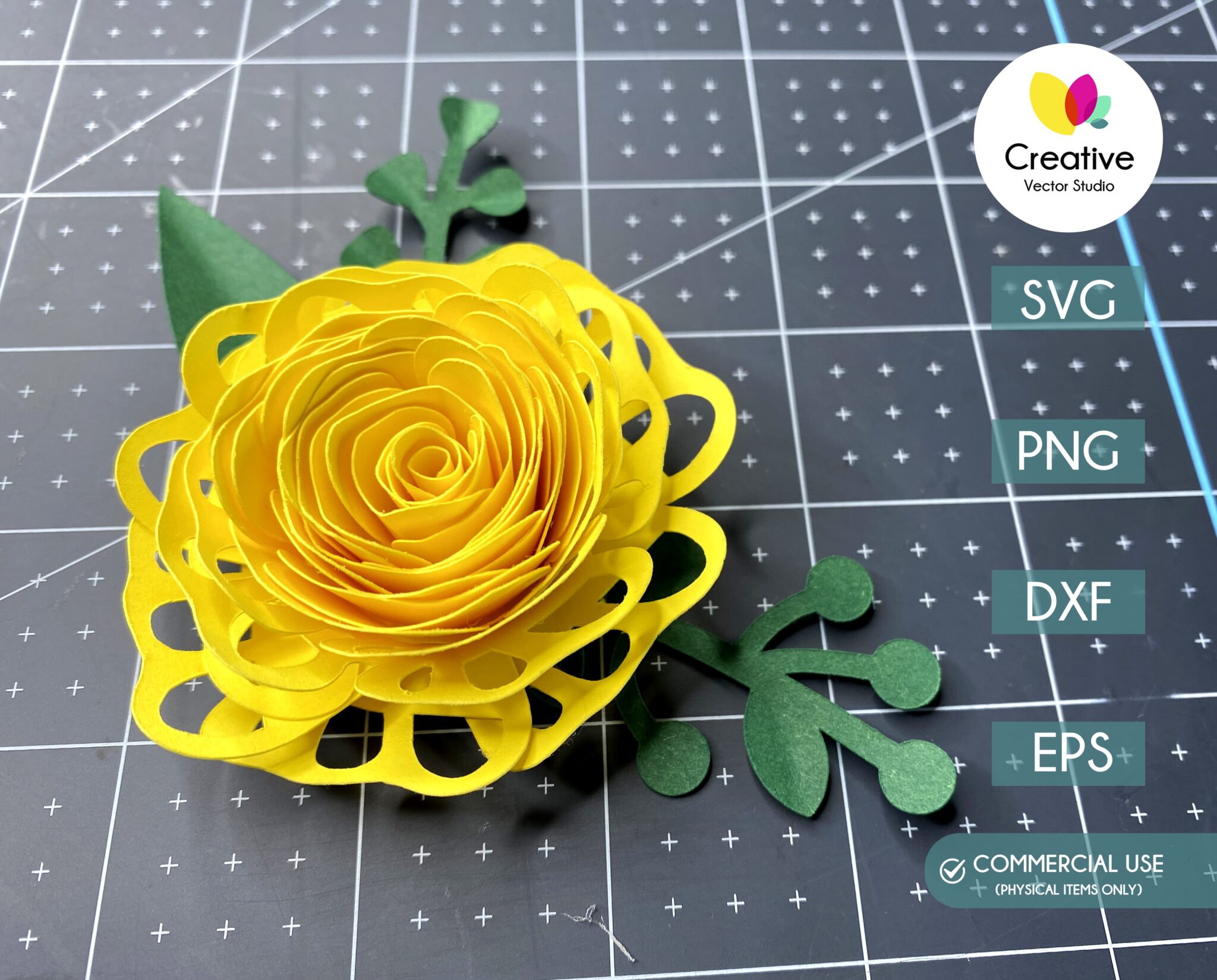 Rolled Flower SVG 2 in 1 Bundle | Creative Vector Studio