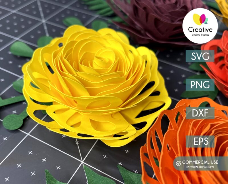 Beautiful Rolled Paper Flower SVG