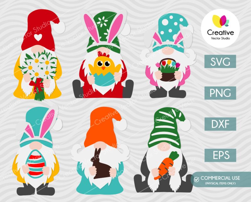 Easter Paper Gnome SVG Bundle
