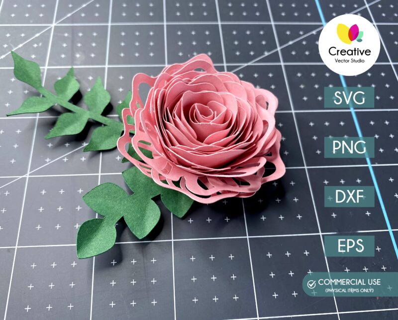 Rolled Flower SVG Cut File