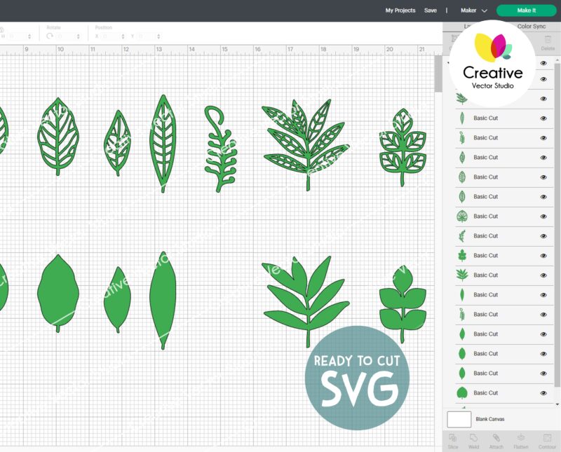 17 Leaves SVG cut files