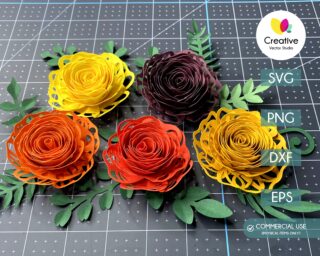 3D Rolled Flower SVG Cut File