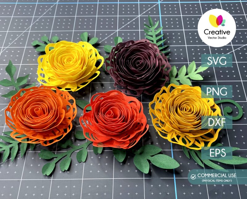 3D Rolled Flower SVG Cut File