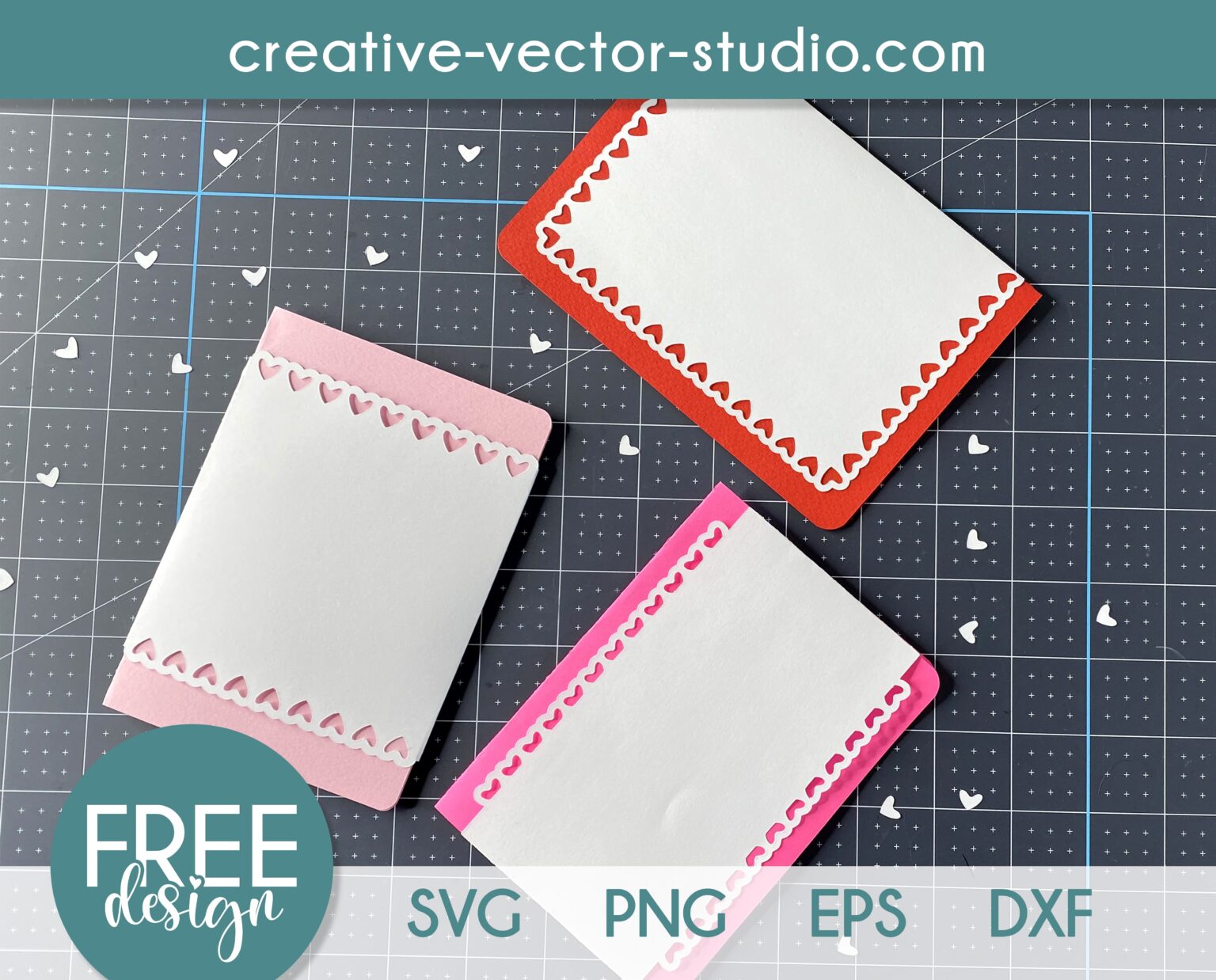 Free Valentine Card SVG Template | Creative Vector Studio