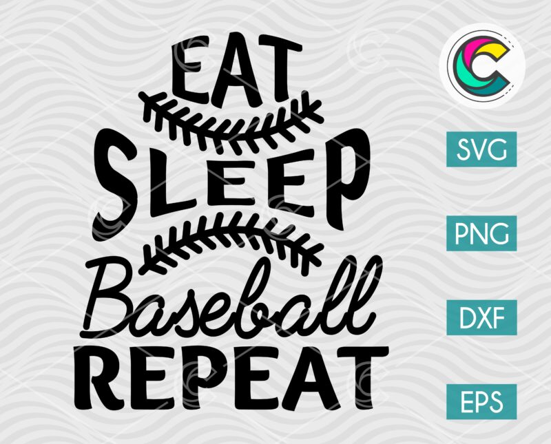 Eat, Sleep, Baseball, Repeat SVG