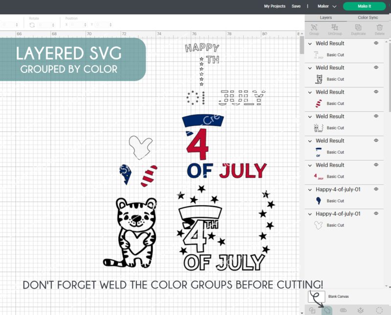 4th of july layered SVG design