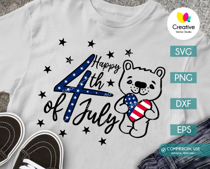 4th of July shirt with bear