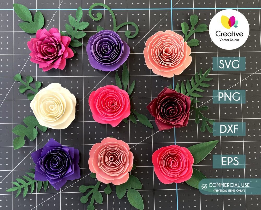Rolled Flower SVG Bundle #4 - Creative Vector Studio