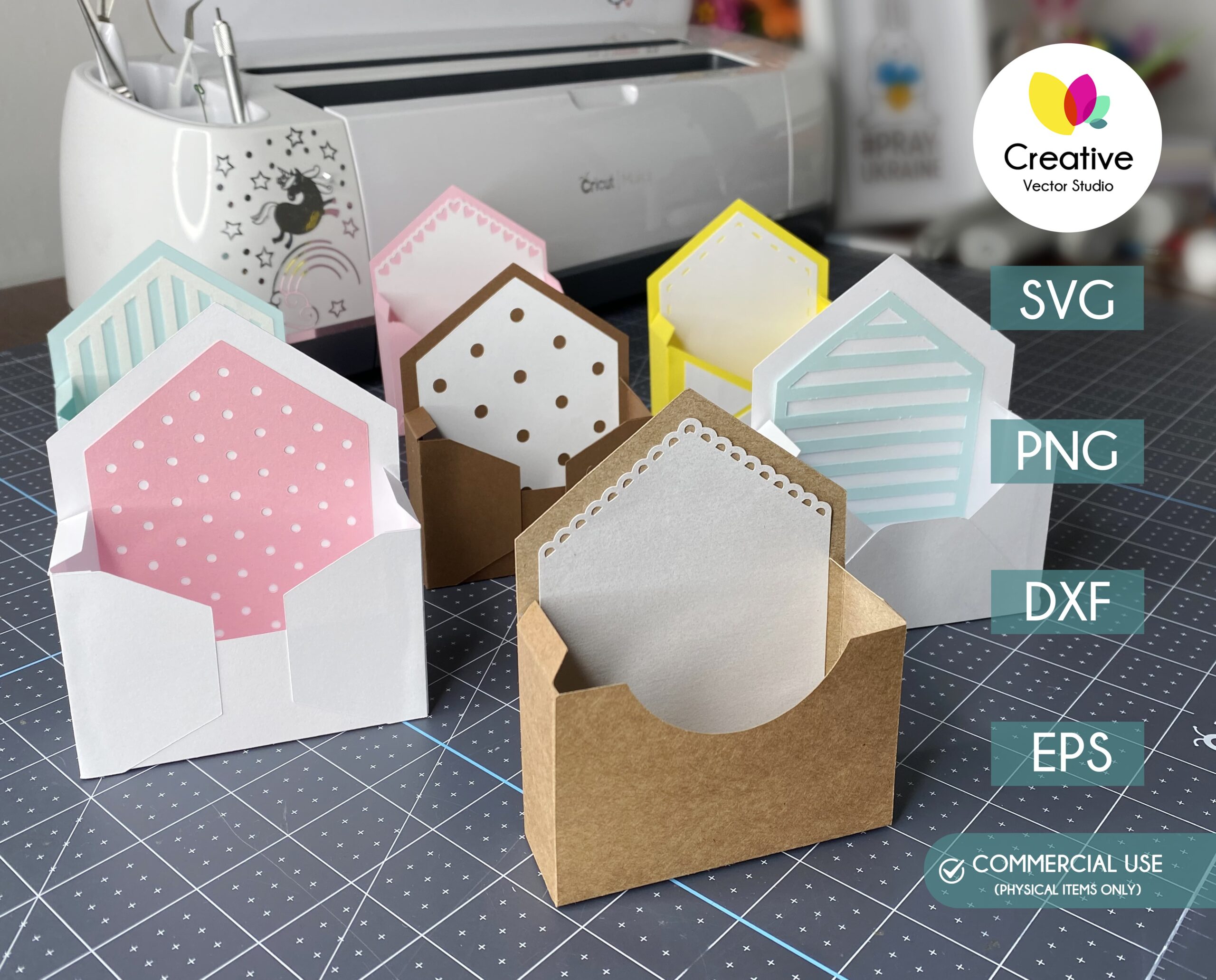 Mini  Boxes & Envelopes Template Works on Cricut 