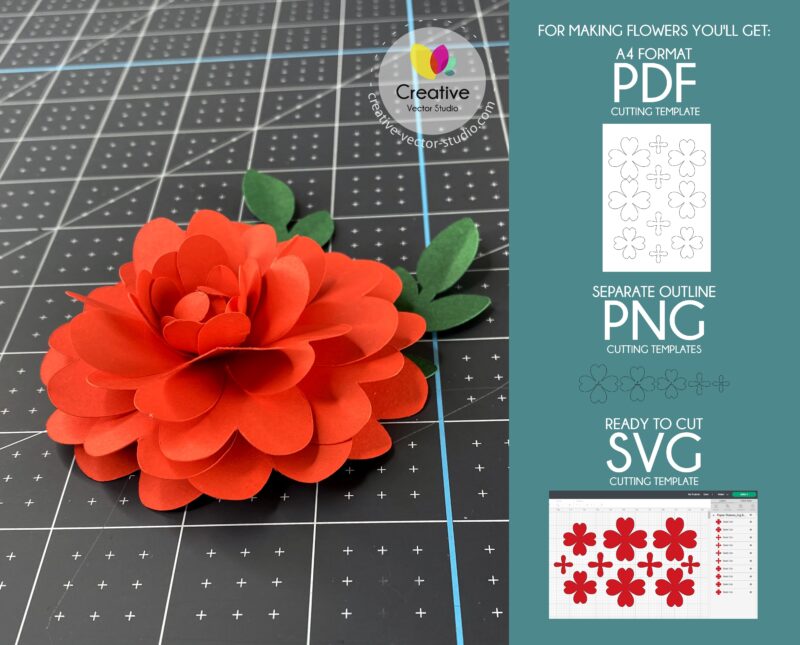 Paper Flower formats of cutting templates #14