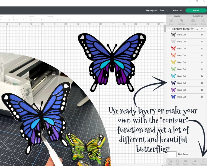 Butterflies SVG 10 Layers Template