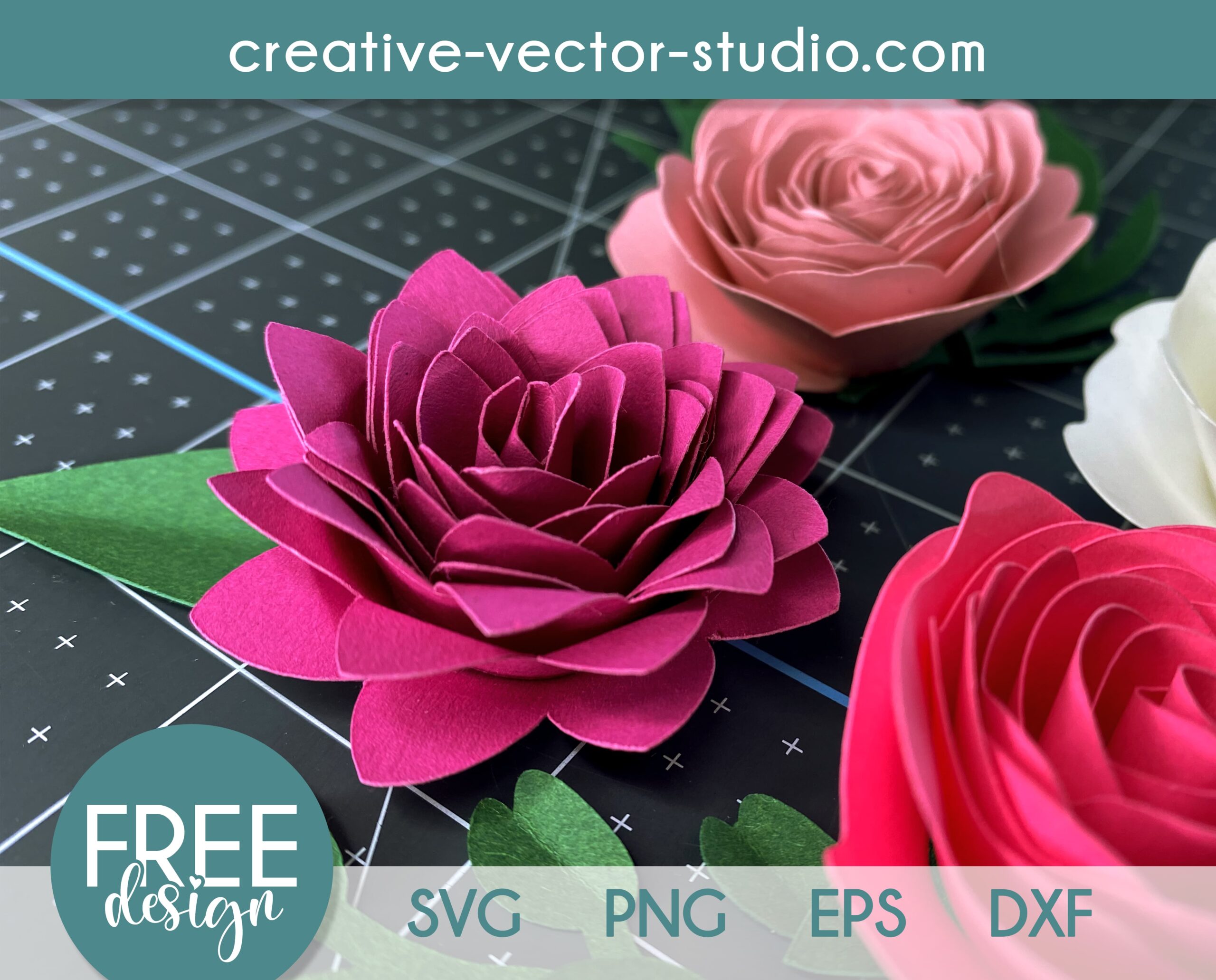 Free Rolled Flower SVG Bundle, PNG, DXF, EPS - Creative Vector Studio