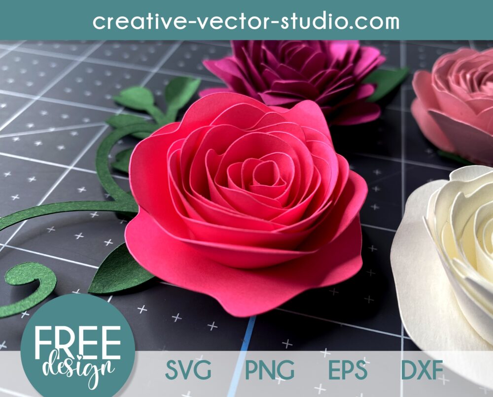 Free Rolled Flower SVG Bundle, PNG, DXF, EPS | Creative Vector Studio