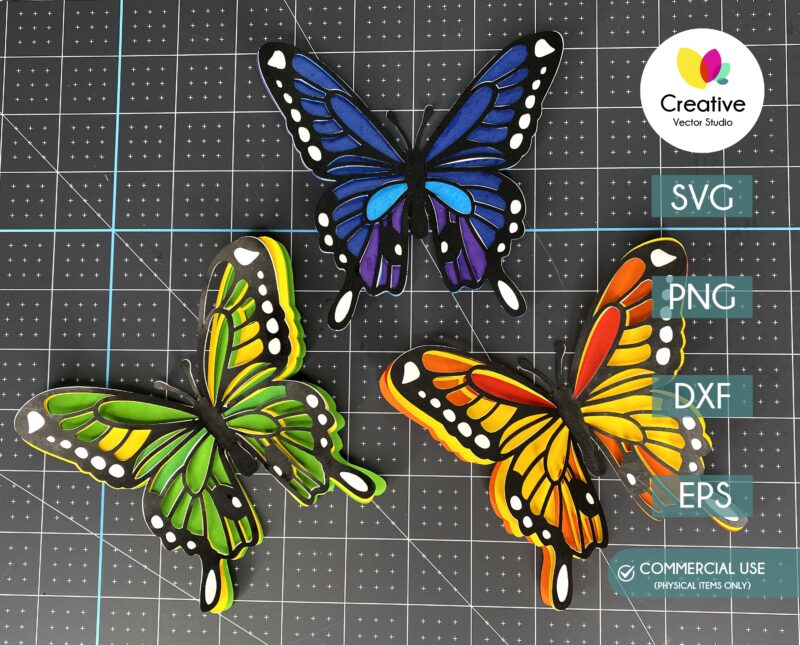 3D Butterfly SVG