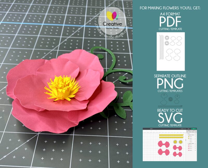 Paper Flower formats of cutting templates #10