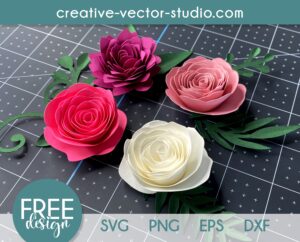 Free Rolled Flower SVG Bundle, PNG, DXF, EPS - Creative Vector Studio