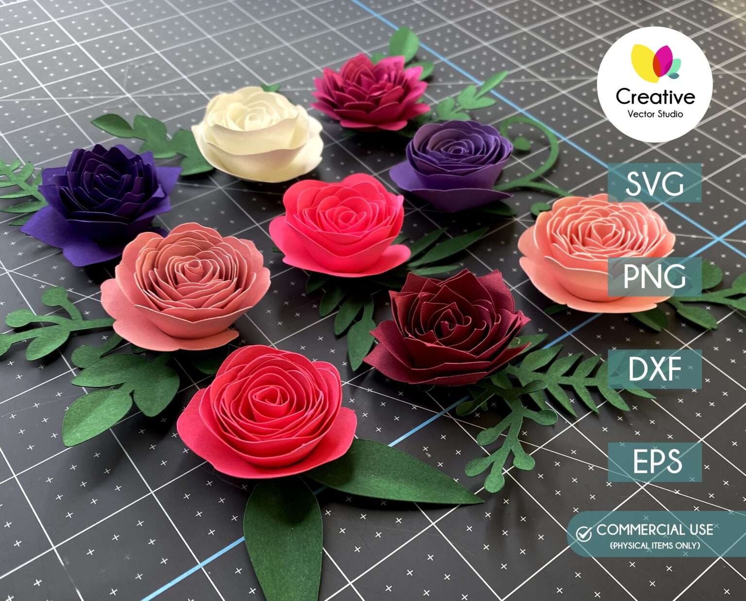 Rolled Rose SVG Bundle #4 | Creative Vector Studio