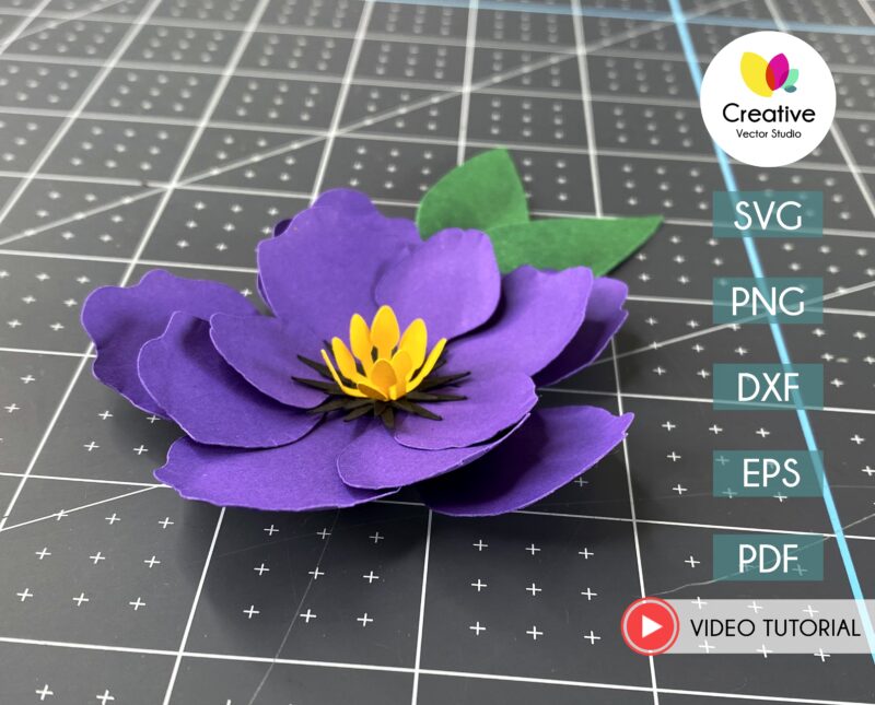 Easy Violet Paper Flower Template