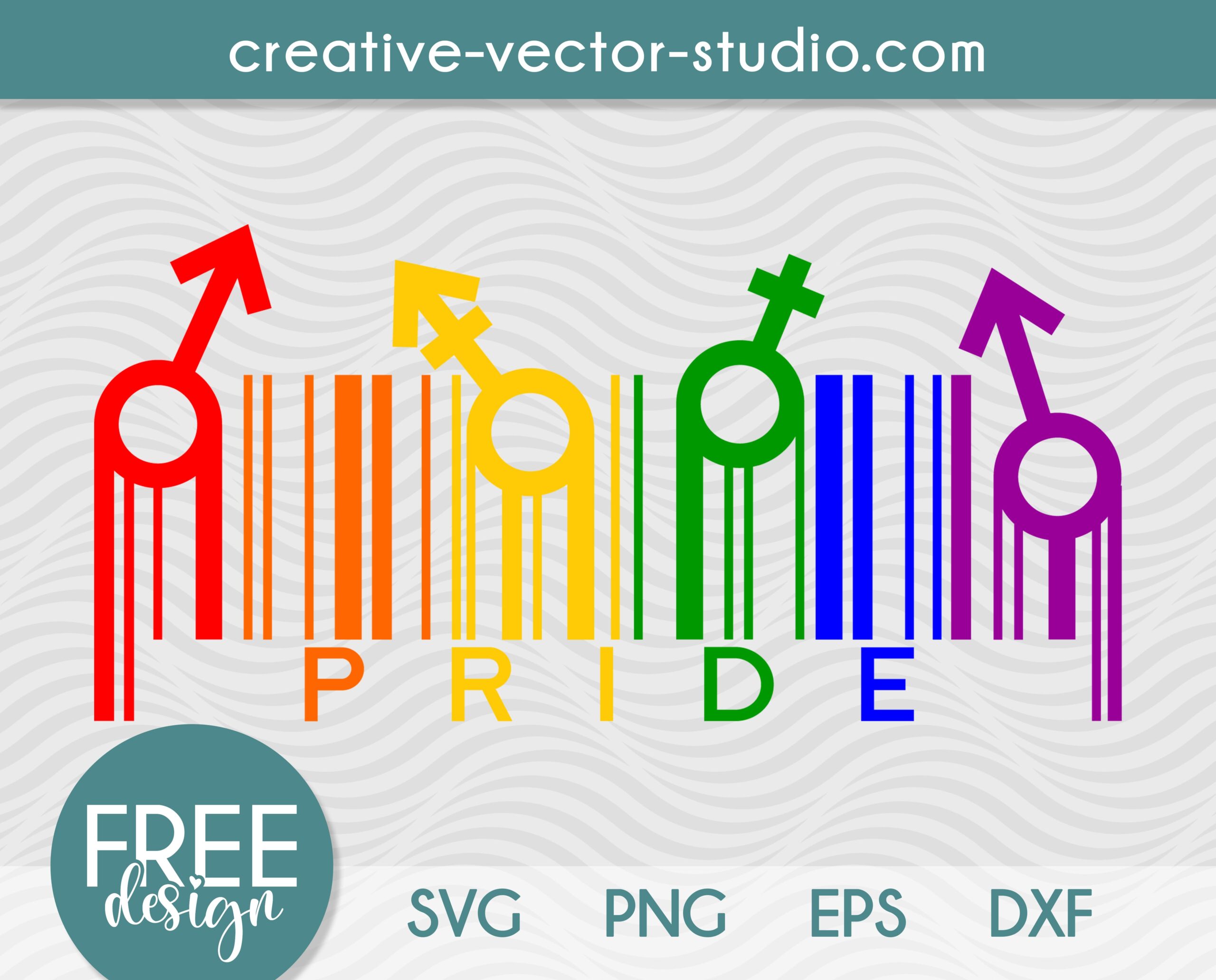 Free Lgbt Pride Barcode Svg Creative Vector Studio