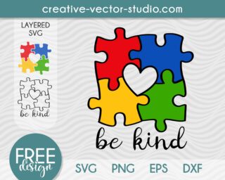 Free Autism Puzzle Heart SVG