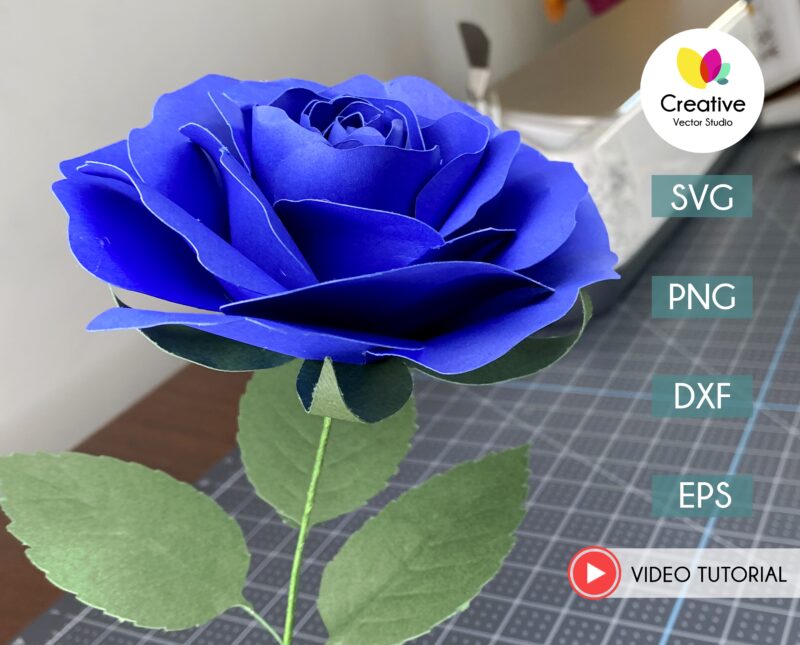 DIY paper rose flower template