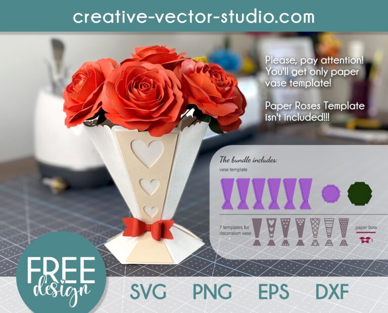 Free Paper Vase SVG Template | Creative Vector Studio