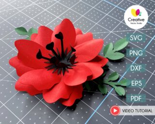 Paper Flower SVG Template 6