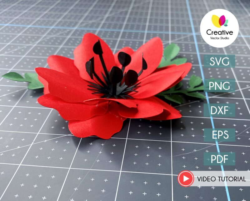 Paper Flower SVG Template 6