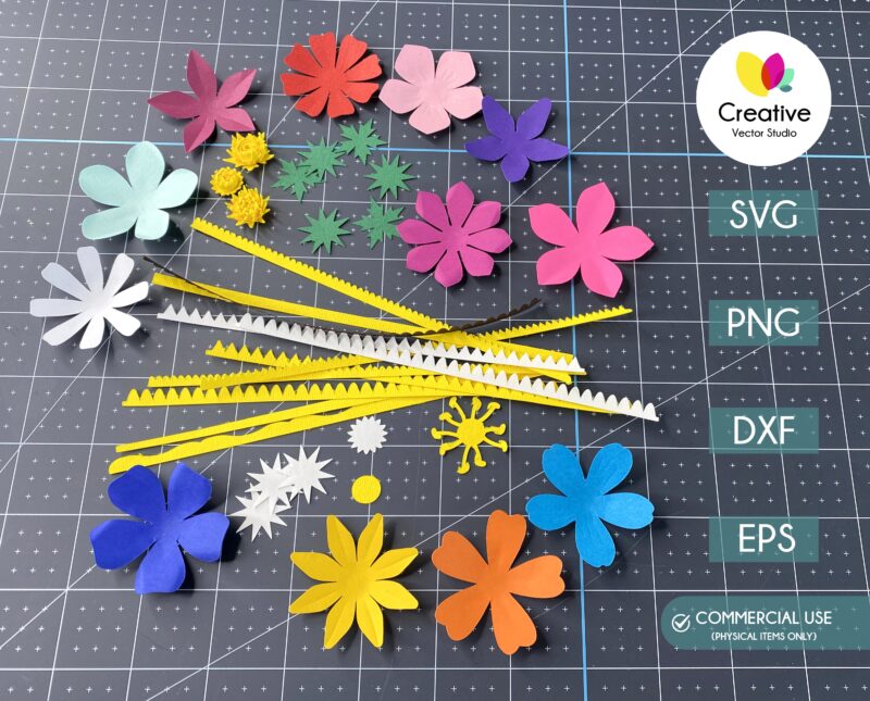 12 Paper Flowers SVG Bundle