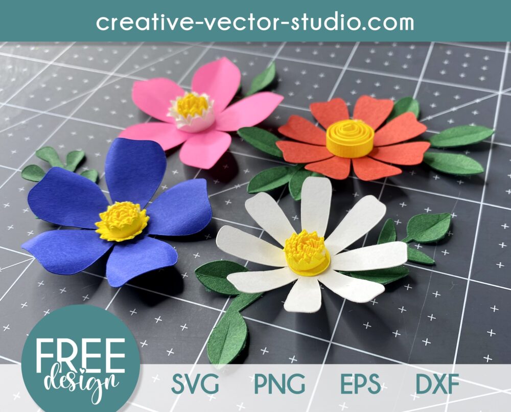 Free Simple Paper Flowers SVG | Creative Vector Studio