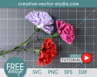 Free Carnation Paper Flower SVG