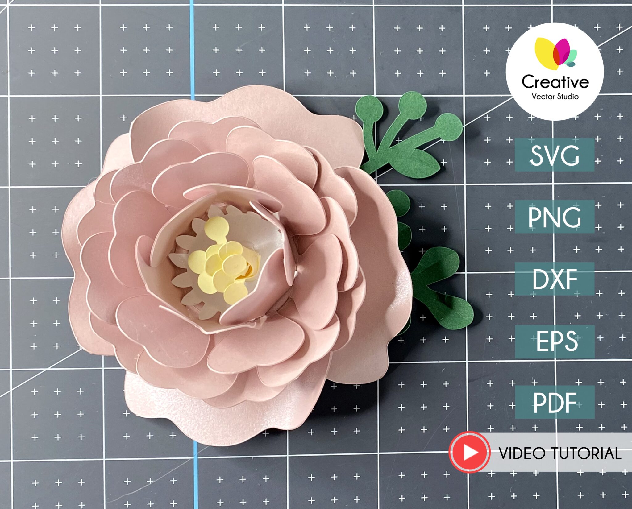 Paper Flower SVG Template #1 | Creative Vector Studio